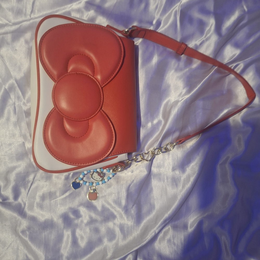Hot Topic Red Heart-Accent Crossbody Bag